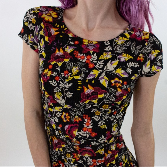 H&M Divided Vintage Style Print Skater Dress - Picture 1 of 7